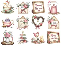 Cute Tea Party Ducks Clipart PNG - Extended License – Image 3