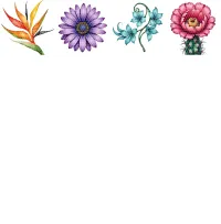 Colorful Tropical Floral Clipart PNG - Extended License – Image 3