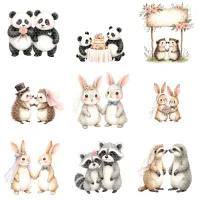 Cute Animal Wedding Clipart PNG - Extended License – Image 4