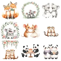 Cute Animal Wedding Clipart PNG - Extended License – Image 3
