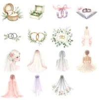 Wedding Day Elements Clipart PNG - Extended License – Image 8