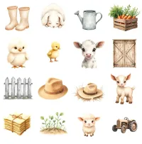 Baby Farm Animals Clipart PNG - Personal Use License – Image 3
