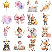 Celebration Kids and Animals Clipart PNG - Extended License – Image 4