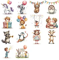 Celebration Kids and Animals Clipart PNG - Extended License – Image 5