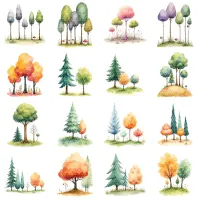 Colorful Fantasy Tree Clipart PNG - Extended License – Image 4