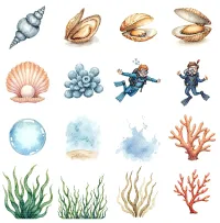 Ocean Adventure Clipart PNG - Extended License – Image 3