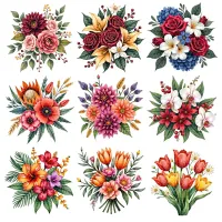 Floral Bouquet Clipart PNG - Extended License – Image 3