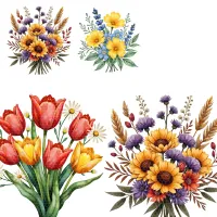 Floral Bouquet Clipart PNG - Extended License – Image 4