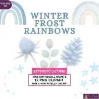 Winter Rainbow Clipart PNG - Extended License – Image 1