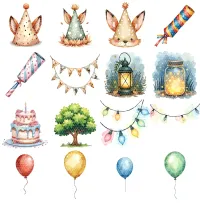 Woodland Party Animals Clipart PNG - Extended License – Image 2