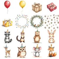 Woodland Picnic Animals Clipart PNG - Extended License – Image 3
