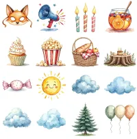 Woodland Picnic Animals Clipart PNG - Extended License – Image 2