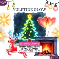 Christmas Glow Clipart PNG - Extended License – Image 1
