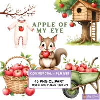 Apple Farm Woodland Clipart PNG - Commercial + PLR Use License – Image 1