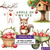 Apple Farm Woodland Clipart PNG - Personal Use License – Image 1