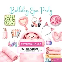 Spa Party Clipart PNG - Extended License – Image 1