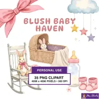 Blush Baby Nursery Clipart PNG - Personal Use License – Image 1