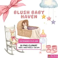 Blush Baby Nursery Clipart PNG - Extended License – Image 1