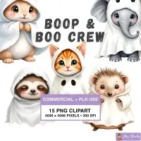 Cute Ghost Animal Clipart PNG - Commercial + PLR Use License – Image 1