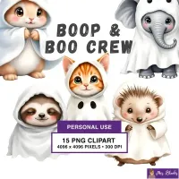 Cute Ghost Animal Clipart PNG - Personal Use License – Image 1