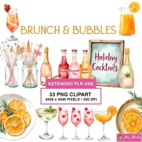 Brunch Cocktail Clipart PNG - Extended License – Image 1