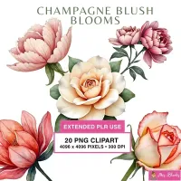 Floral Bloom Clipart PNG - Extended License – Image 1