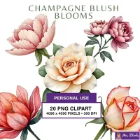 Floral Bloom Clipart PNG - Personal Use License – Image 1