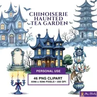 Haunted Garden Clipart PNG - Personal Use License – Image 1