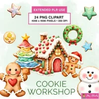 Christmas Cookie Clipart PNG - Extended License – Image 1