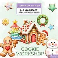 Christmas Cookie Clipart PNG - Commercial + PLR Use License  – Image 1