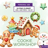 Christmas Cookie Clipart PNG - Personal Use License – Image 1