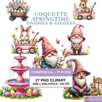 Spring Gnome Clipart PNG - Commercial + PLR Use License – Image 1