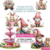 Spring Gnome Clipart PNG - Extended License – Image 1