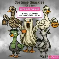 Halloween Duck Clipart PNG - Extended License – Image 1