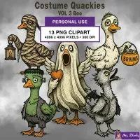 Halloween Duck Clipart PNG - Personal Use License – Image 1