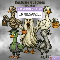 Halloween Duck Clipart PNG - Commercial + PLR Use License  – Image 1