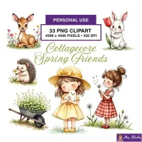 Spring Cottagecore Clipart PNG - Personal Use License – Image 1