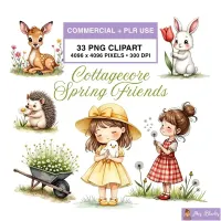 Spring Cottagecore Clipart PNG - Commercial + PLR Use License – Image 1