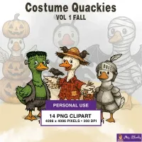 Fall Duck Clipart PNG - Personal Use License – Image 1