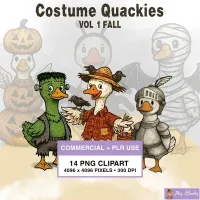 Fall Duck Clipart PNG - Commercial + PLR Use License – Image 1