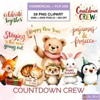 New Year Celebration Clipart PNG - Commercial + PLR Use License – Image 1