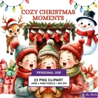Christmas Family Clipart PNG - Personal Use License – Image 1