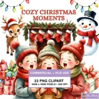 Christmas Family Clipart PNG - Commercial + PLR Use License License – Image 1