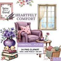 Cozy Home Clipart PNG - Commercial + PLR Use License – Image 1
