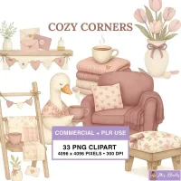 Cozy Home Clipart PNG - Commercial + PLR Use License – Image 1