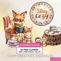 Cozy Animal Clipart PNG - Extended License – Image 1