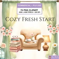 Cozy Home Reset Clipart PNG - Commercial + PLR Use License License – Image 1