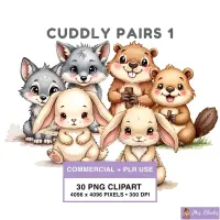 Cute Animal Friends Clipart PNG - Commercial + PLR Use License – Image 1