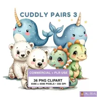 Cute Fantasy Animals Clipart PNG - Commercial + PLR Use License – Image 1
