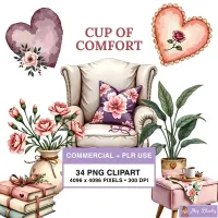 Cozy Comfort Decor Clipart PNG - Commercial + PLR Use License – Image 1